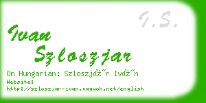 ivan szloszjar business card